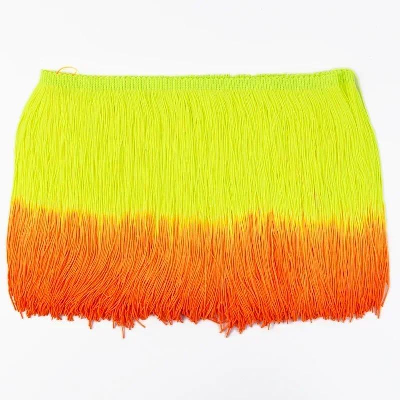 Meetee 2/3/5M 20cm Coloured Fringe Tassel Clothing Curtain Lace Trim Webbing Ribbons for Sewing Latin Dress Fabric Accessories