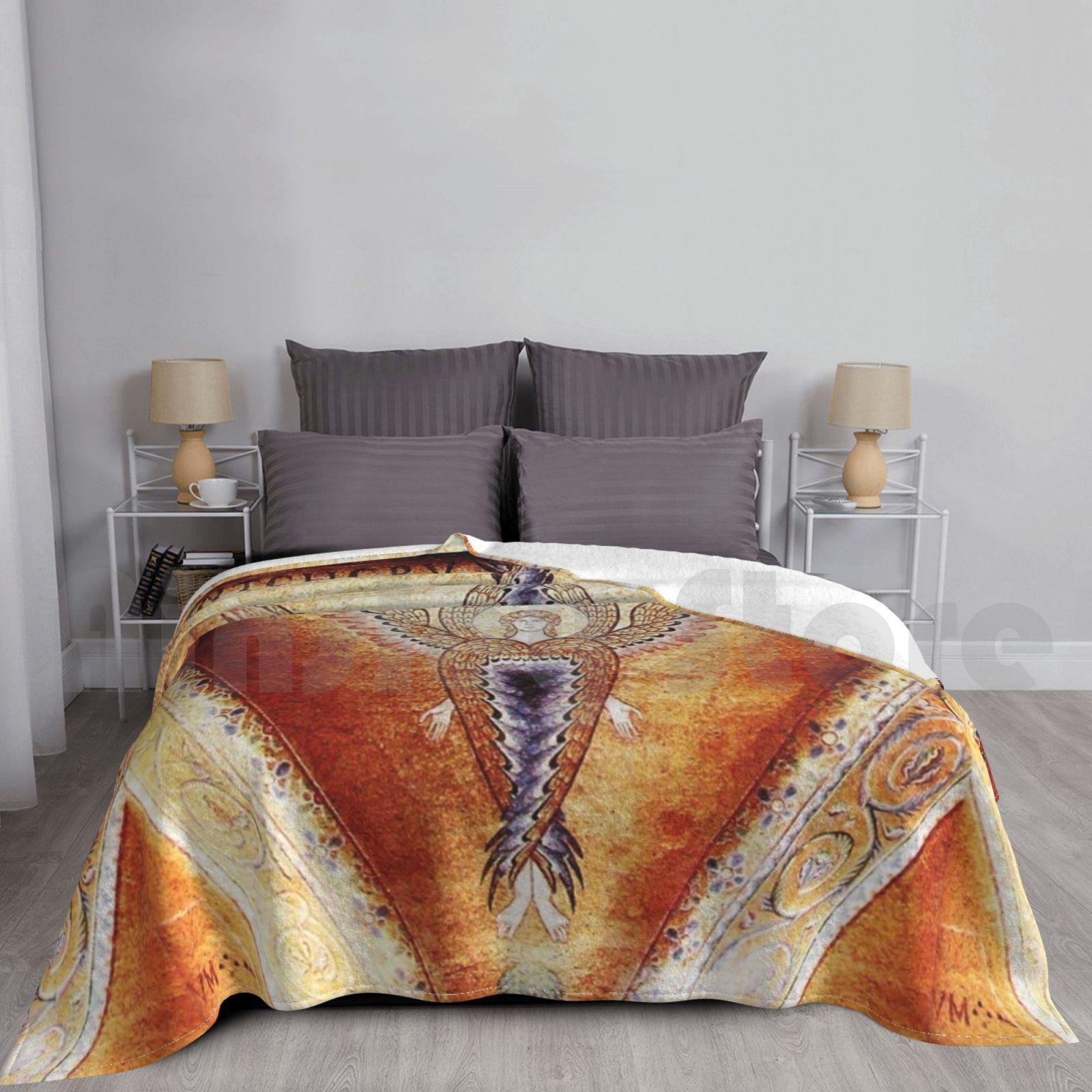 Blanket Mosaic Angel 630 Angel Angels Christianity Catholic Christian Religion Religious Size: 75*100cm, Weight: 230 GSM