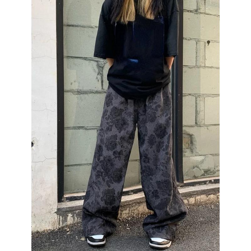 

Y2k вельветовые брюки-карго, модные винтажные брюки с высокой талией и принтом, спортивные штаны 2000-х годов, женские уличные мешковатые спортивные штаны XXL