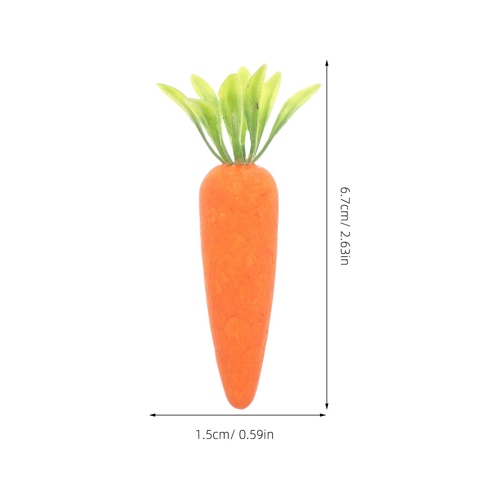 

12pcs Realistic Play Food For Kids Easter Crafts Decor Miniature Carrot Farm Toys Lifelike Fake Vegetable For Holiday Decoration
