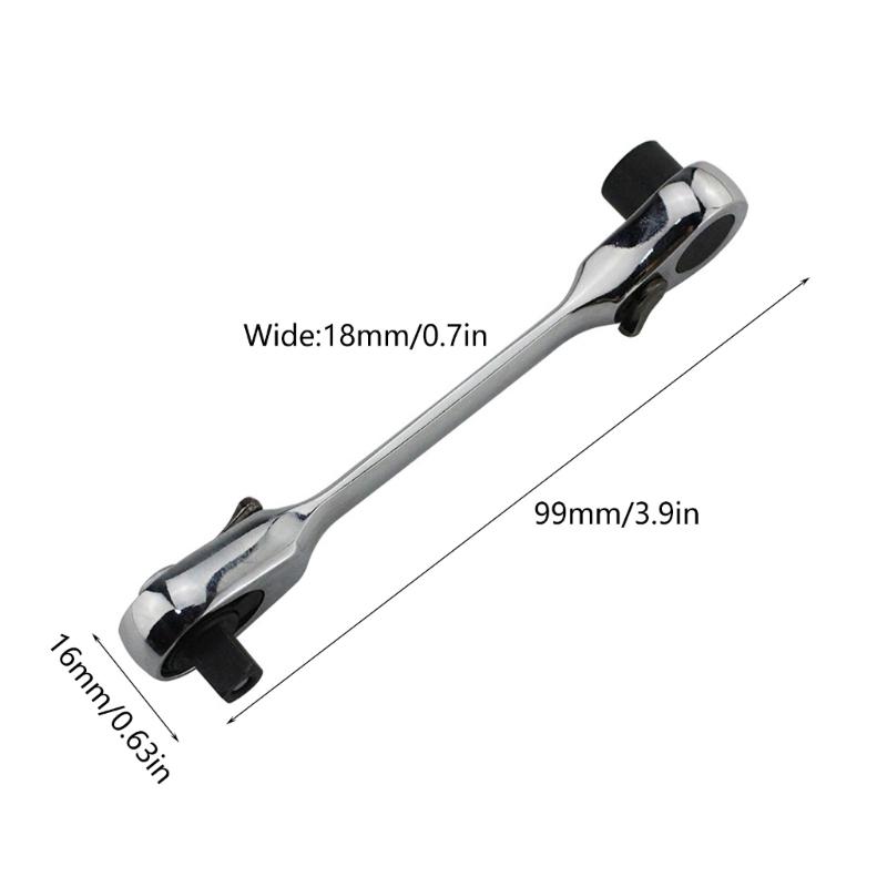 1/4Inch Mini Ratchet Wrench 72 Tooth With Double Drive Heads For Tight Space Alloy Steel Construction 99mm