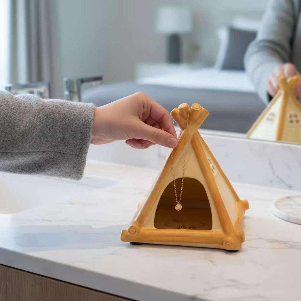 Hamster House Triangular Ceramic Tent GnawResistant with Window for Hamsters,