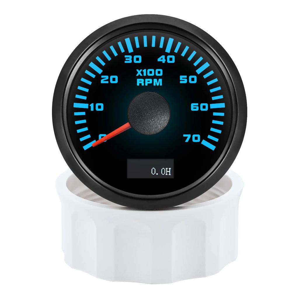 3K/4K/6K/7K/8K RPM Tachometer 7 Color Backlight 52mm Tacho Gauge Universal For 12v 24v Car Boat Marine Auto Parts RPM Meter