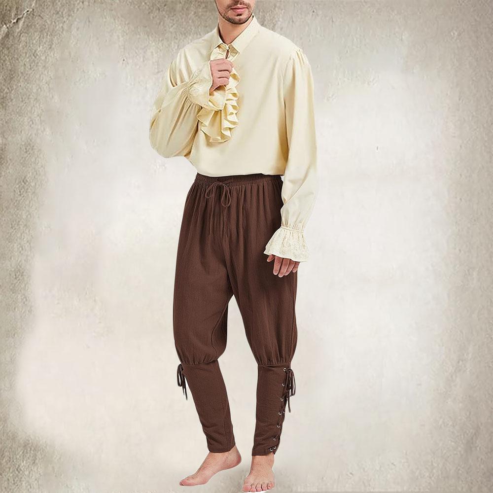 

Костюм эпохи Возрождения, мужские пиратские штаны, готические, классические, средневековые, викинг, навигатор, одежда для косплея на Хэллоуин, брюки с полосками M