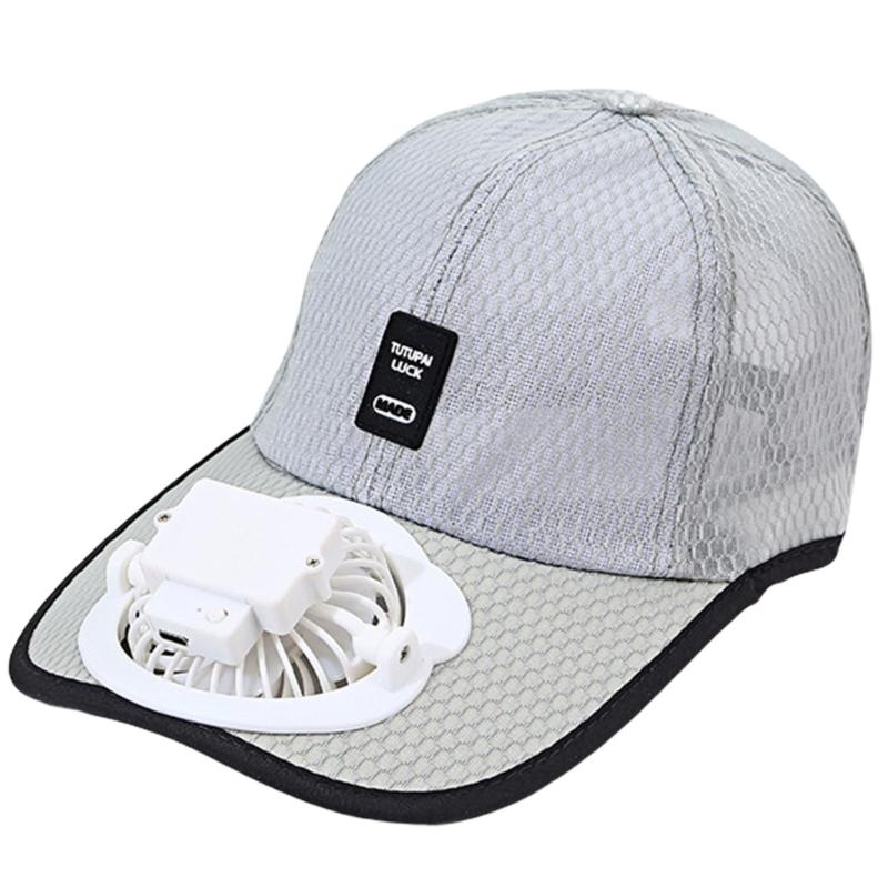 Sunshade Adjustable Baseball Hat with Fan Breathable Sports Hat for Kids Breathable Adjustable Baseball Hat