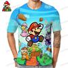 Parent-child Wear Quick Dry Men's Children's T-Shirt Mens Clothes Super Mario T-shirts 2024 110-6XL Y2k Short Sleeve 3D Print