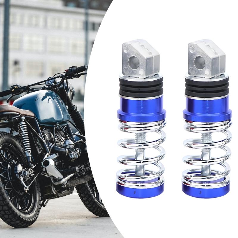 2Pcs Universal Motorcycle Footrest With Anti Vibration Spring Shock Absorption Non Slip Surfaces Aluminum Construction