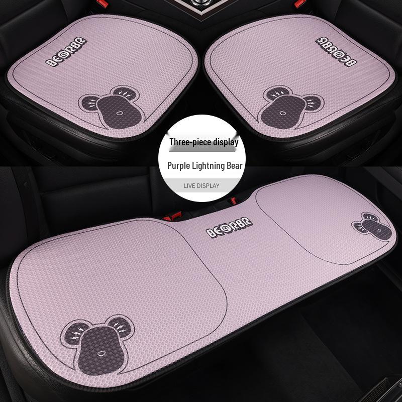 Universal Cartoon Linen Car Seat Cushion - Warm, Stylish, Four Seasons Comfort