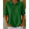 YYFS Camicette e camicie con collo a polo, maniche corte, stampa tinta unita, moda casual estate primavera