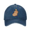 Capybara with Bird Unisex Baseball Caps  Distressed Denim Washed Hats Cap Retro Outdoor Running Golf  Adjustable Sun Cap