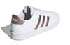 adidas Neo GRAND COURT K Leather Breathable Low Top Skateboard Shoes White Brown Kids' EF0101
