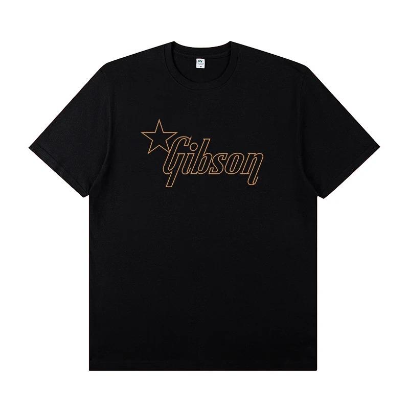 New Slash Collection Gibson Les Paul Stylish and Casual High-quality Graphic Printed Round-neck Short-sleeved T-shirt Top