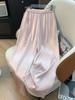 Pantaloni a zucca in raso a vita alta: Nuovo Stile Cinese, Vita Elastica Modellante, Gamba Dritta, Versatile e Trendy