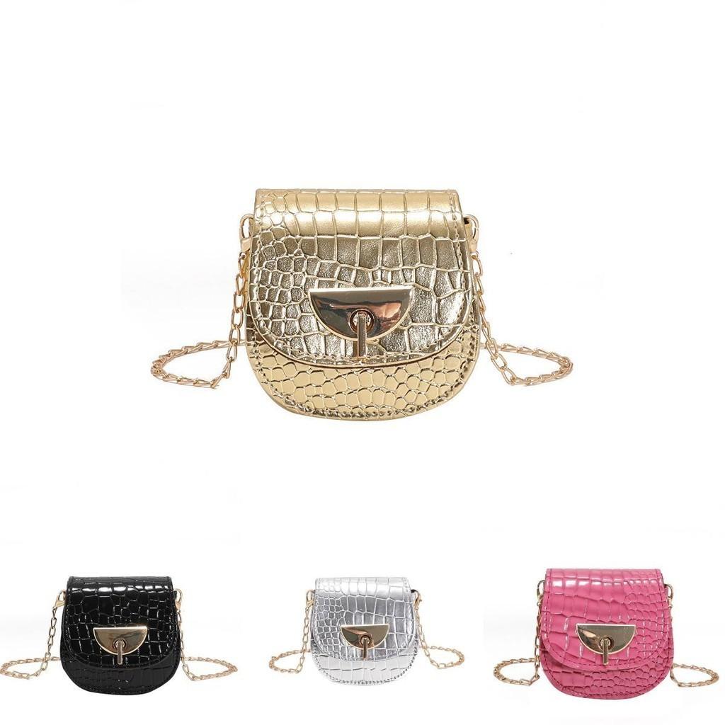 Stylish Small Korean Saddle Bag 2024 Fashion Pu Leather Candy Color Chain Bag