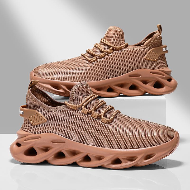 Large Size Hot-size Flying Woven Sports Shoes Mosaic Sole Running Shoes Casual Mesh Shoes