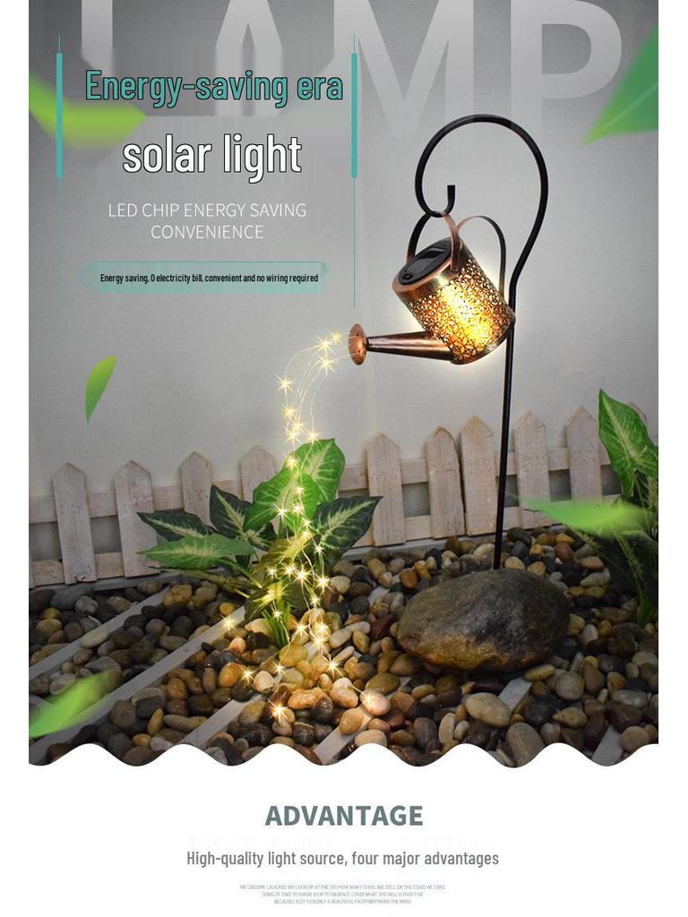 Solar Kessel Outdoor Wasserdicht Hängelampe - Ausgehöhltes Schattendesign für Garten, Villa, Hof & Camping