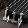 Evil Eye Repellent Jewelry 3Pcs Viking Necklace Hammer Spearhead Ax