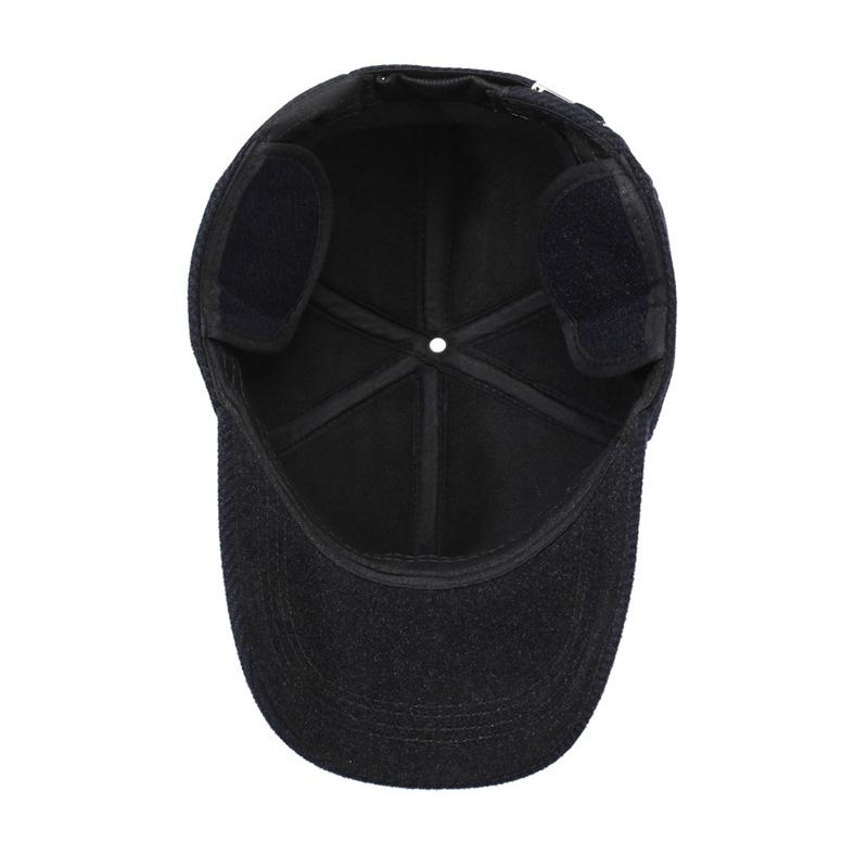 Men's Hat Autumn Winter Middle-Aged Thick Woolen Baseball Cap Windproof Ear Protection Cap for The Elderly Dad Cap