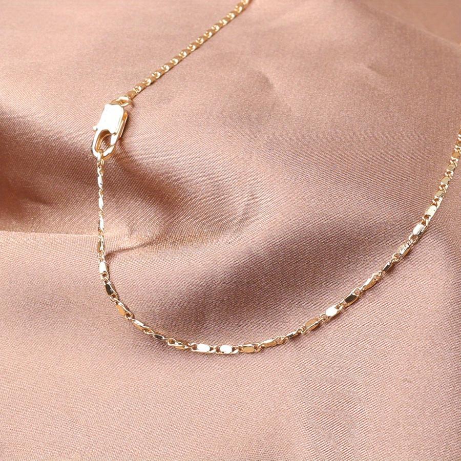 1 Stück 2 mm flache goldplattierte Punk-Halskettenkette, Herren Damen DIY Gliederkette Schmuck