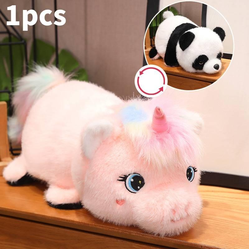 Adorable Flip Panda Plush Toy Cartoon Unicorn Style Perfect For Birthday Gifts For Girls