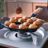 Cast Iron Takoyaki Pan with Wooden Handle