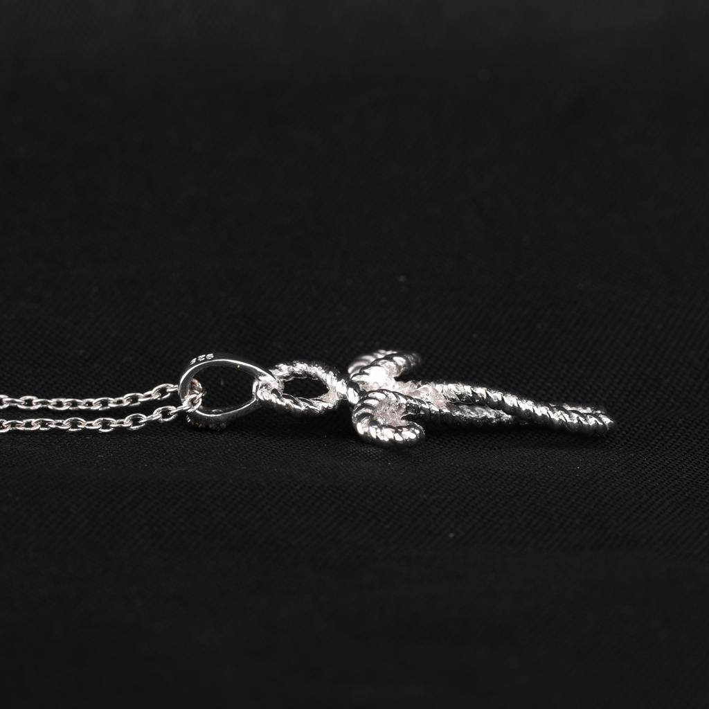 Black Diamond Cross Pendant 925 Sterling Silver Black Rhodium Jewelry