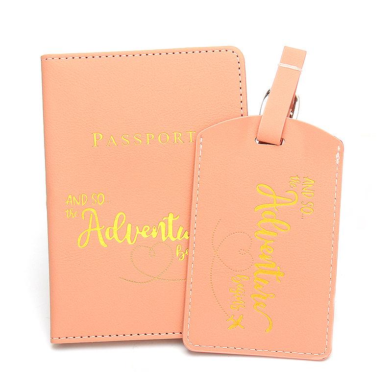 Magnetic-Resistant Heart-Shaped Travel Set: Passport Holder, Luggage Tag, Ticket Holder, ID Card Holder - Customizable for Branding.