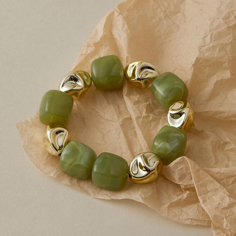 Colar Pulseira de Contas Irregulares em Acrílico para Mulheres Bangle Geométrico Bohemia Feito à Mão Acessórios de Joias para Casal