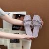 Stylish and simple versatile strap bow with open-toed cool slippers women's 2025 summer new flat-bottomed slippers