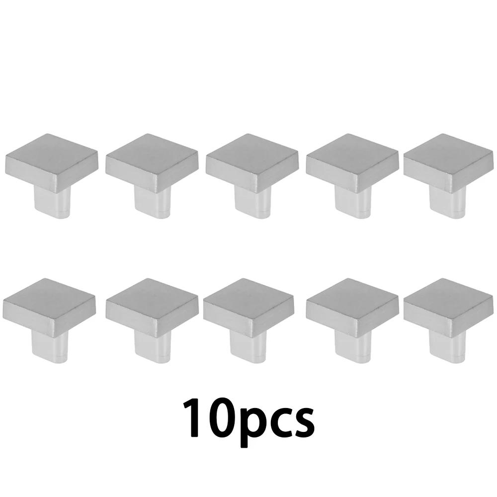 

10Pcs Modern Single Hole Drawer Closet Knobs Square Zinc Alloy Cabinet Pull Handle Knobs Furniture Decor Closet Wardrobe