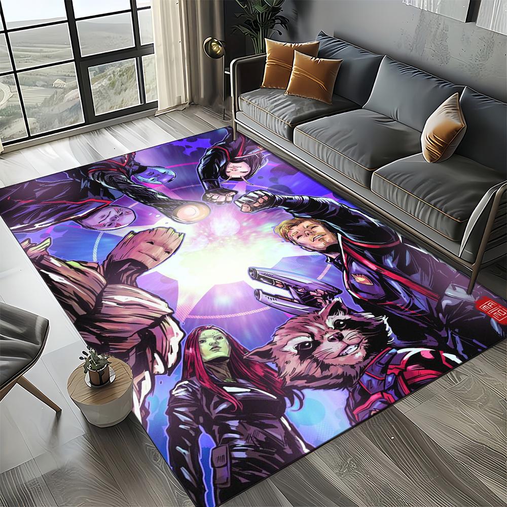 Tapete Cartoon 27 Estilos Guardiões da Galáxia Marvel para Decoração de Sala de Estar Quarto, Tapete de Chão Infantil Antiderrapante para Sofá Capacho