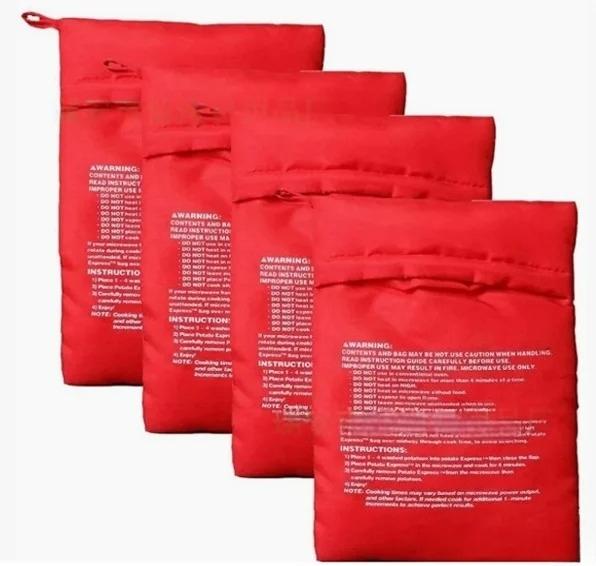 Microwave Potato Bag Reusable Express Microwave Potato Cooker Bag Baked Potato Cooker Perfect Potatoes 1 Minutes Red Baked Pouch