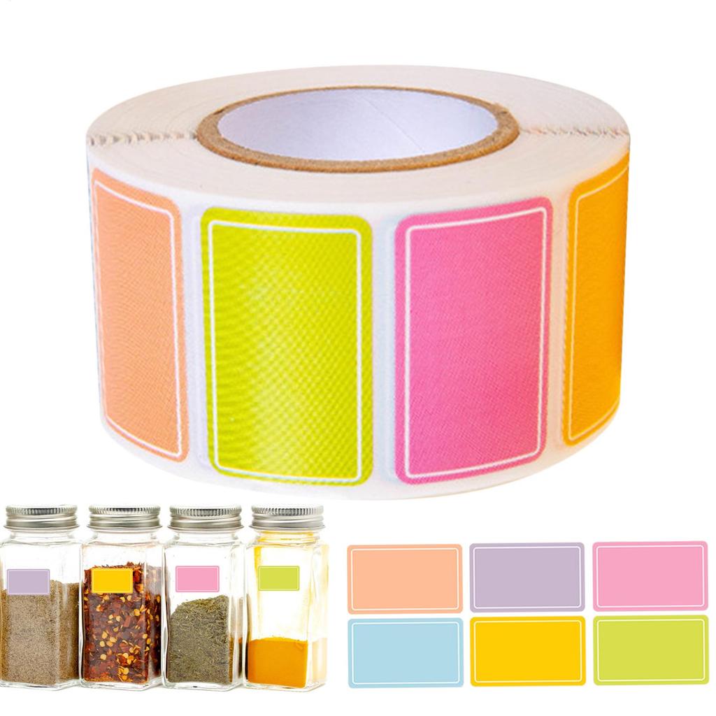 Colored Labels Stickers 500PCS Moving Box Labels Removable Rectangle Moving Labels Stickers Adhesive Solid Colors Tags Name Tags