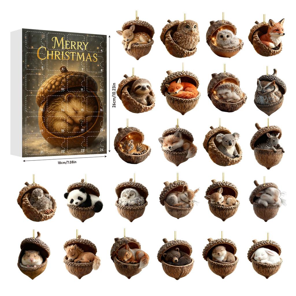 Christmas Animal Blind Box Series With Acrylic Ornaments For Holiday Decor Gift For Kids