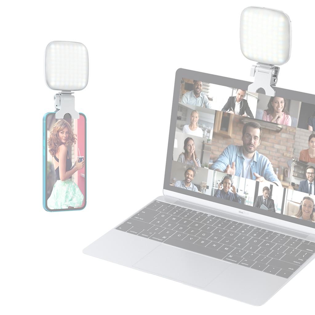 Clip-on LED Fülllicht für Telefon Selfie Licht Konferenz Video Licht 2500K-9000K Dimmbar Eingebaute