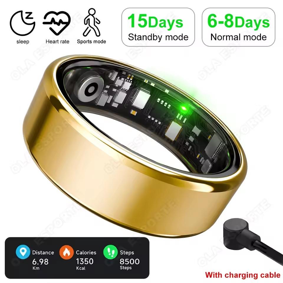 New Smart Ring Heart Rate Blood Pressure Sleep Monitoring Gesture Camera Control Fitness Waterproof Men Women Smartring Gift R122