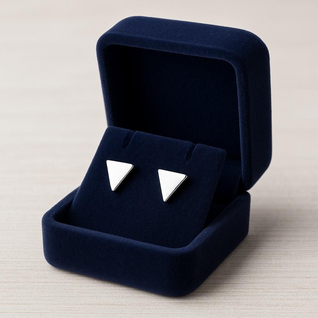 925 Sterling Silver Triangle Stud Earring