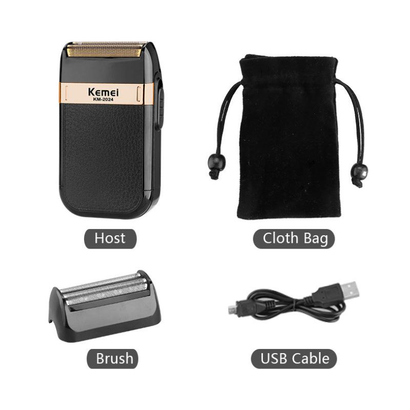 

Kemei KM-2024 Men s Mini Electric Razor with Leather Case