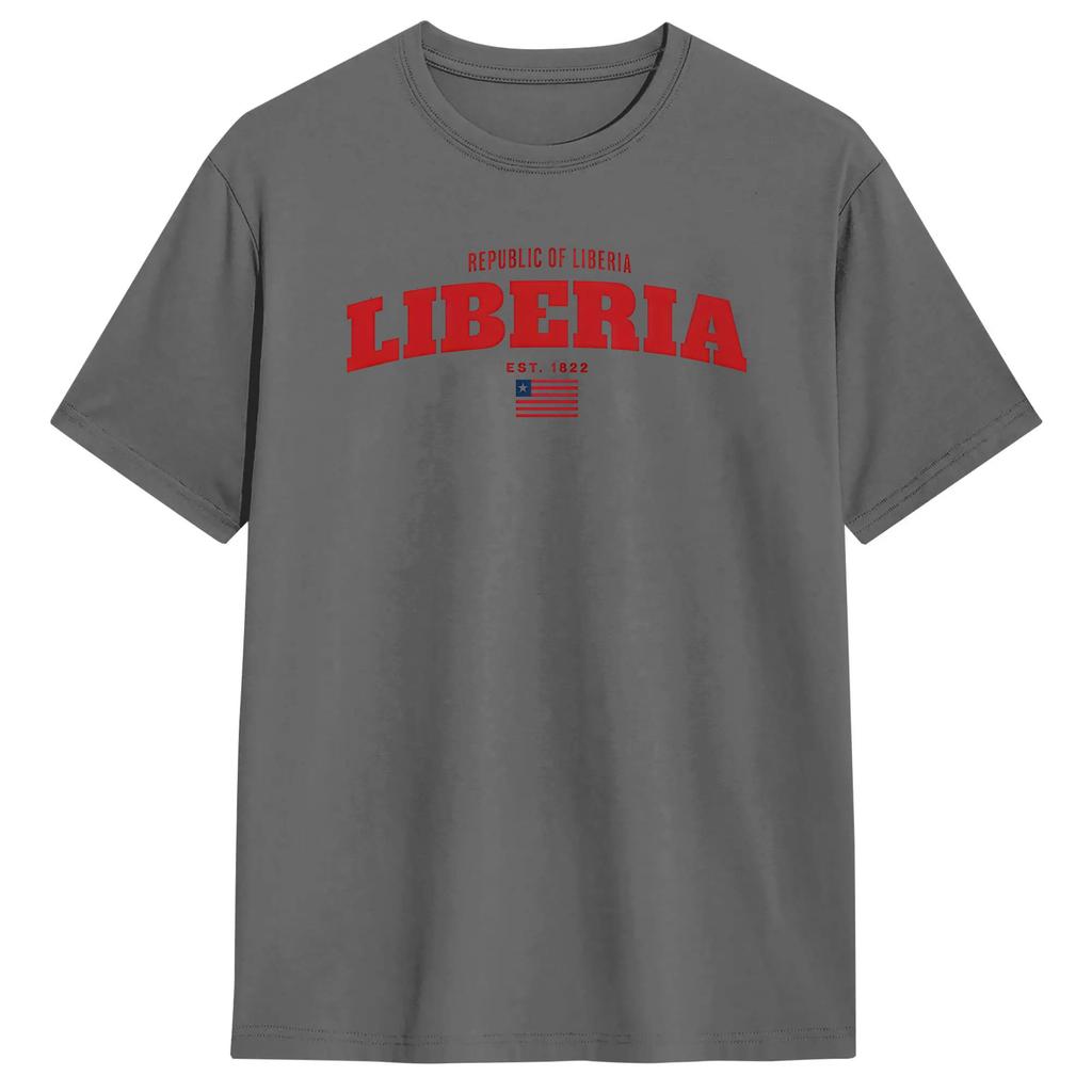 Men Liberia Independence Day T Shirt 100 Cotton Clothing Funny Short Sleeve Crewneck Tee Shirt 6xl Tshirt