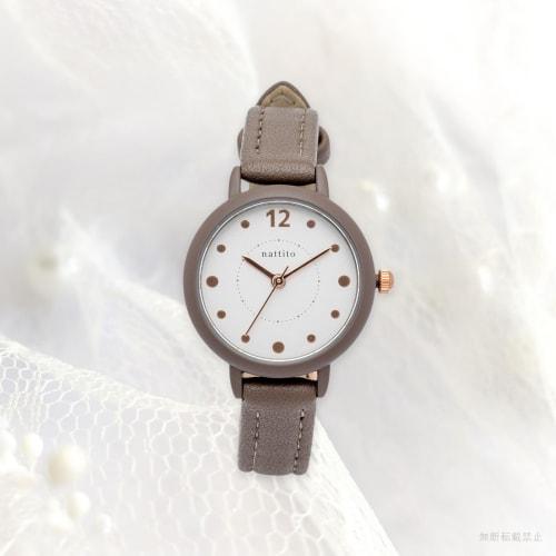Fieldwork Women's Analog Watch with Leather Strap and Dot Indexes, Small, Simple Design, Brown, JN037-4