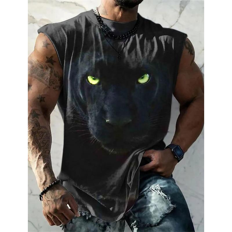 

Мужская жилетка с принтом золотого льва без рукавов футболка с круглым вырезом одежда 3D-печать повседневный спортивный фитнес модный дизайн S-6Xl 3XL