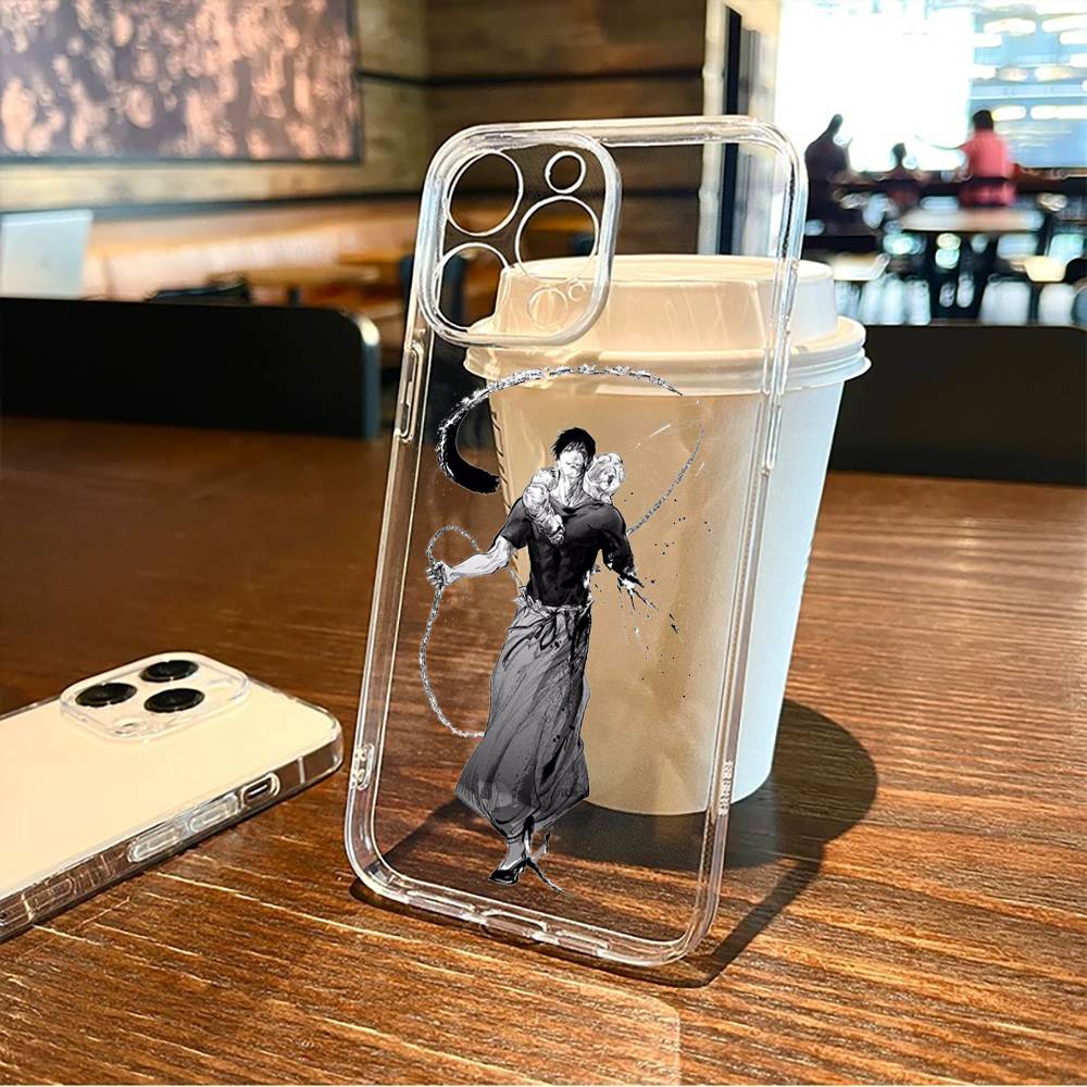 J-Jujutsu K-Kaisen T-Toji F-Fushiguro Phone Case For iPhone17,16,15,14,13,12,11 Plus,Pro Max Soft Transparent Cover