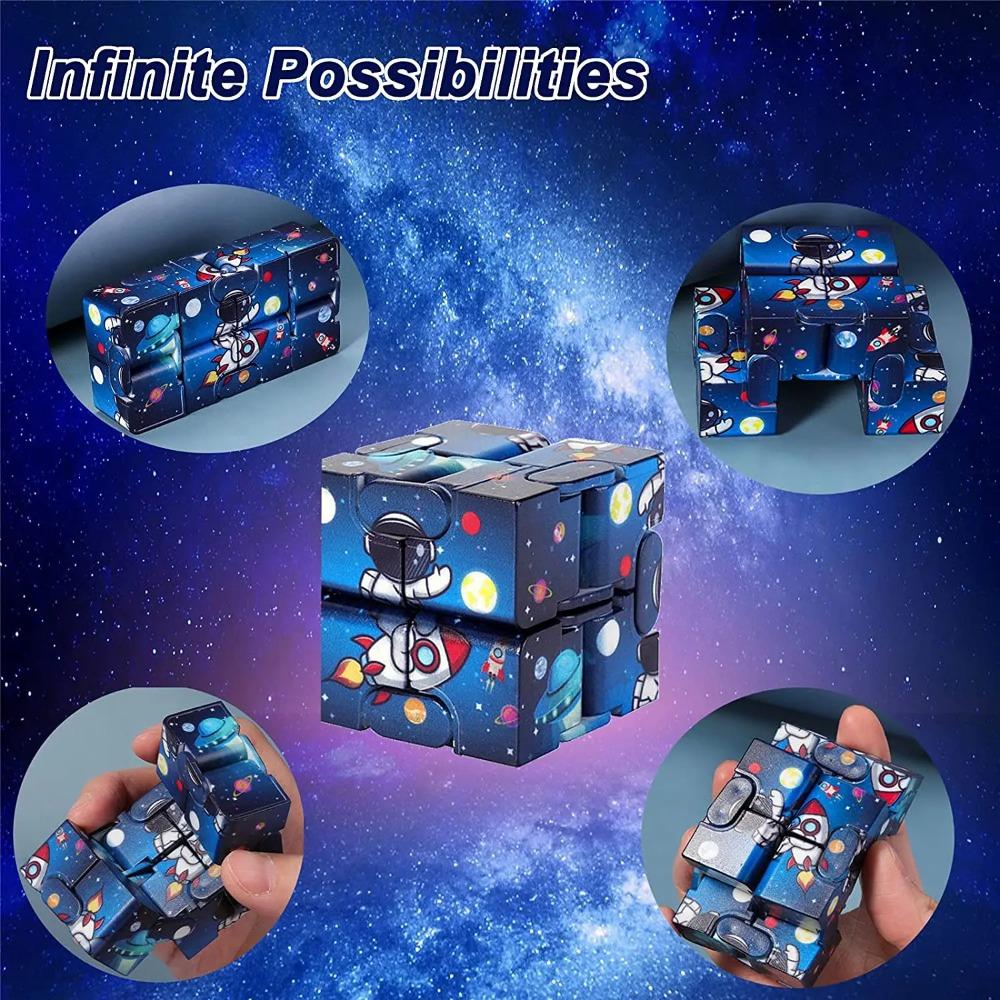 Infinity Magic Cube Hvězdná obloha Čtvercové puzzle Hračky Čtyřrohé bludiště Hračky Děti Dospělí Dekomprese Relaxační Ruční pro ADD