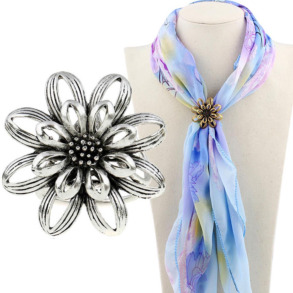 Klip damski Retro Alloy Flower Circle Hollow szal Szaliki Szalik Klamra Euramerican
