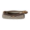 Gucci Ophidia Double G Gold Hardware Brown Leather Trim Handbag Mini Women's Beige and Ebony