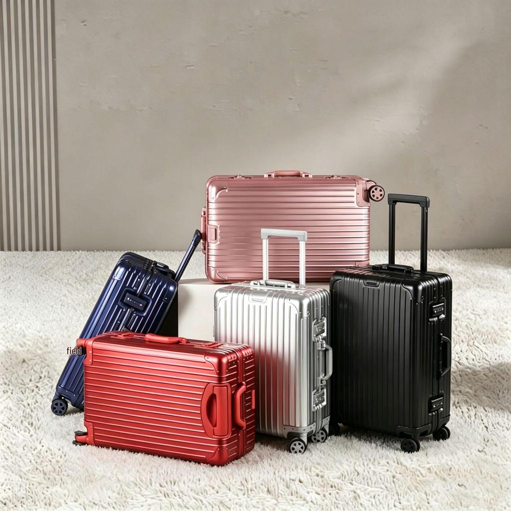 German Aluminum-Magnesium Alloy Suitcase: 20" Carry-On with Universal Wheels for Business Travelers.
