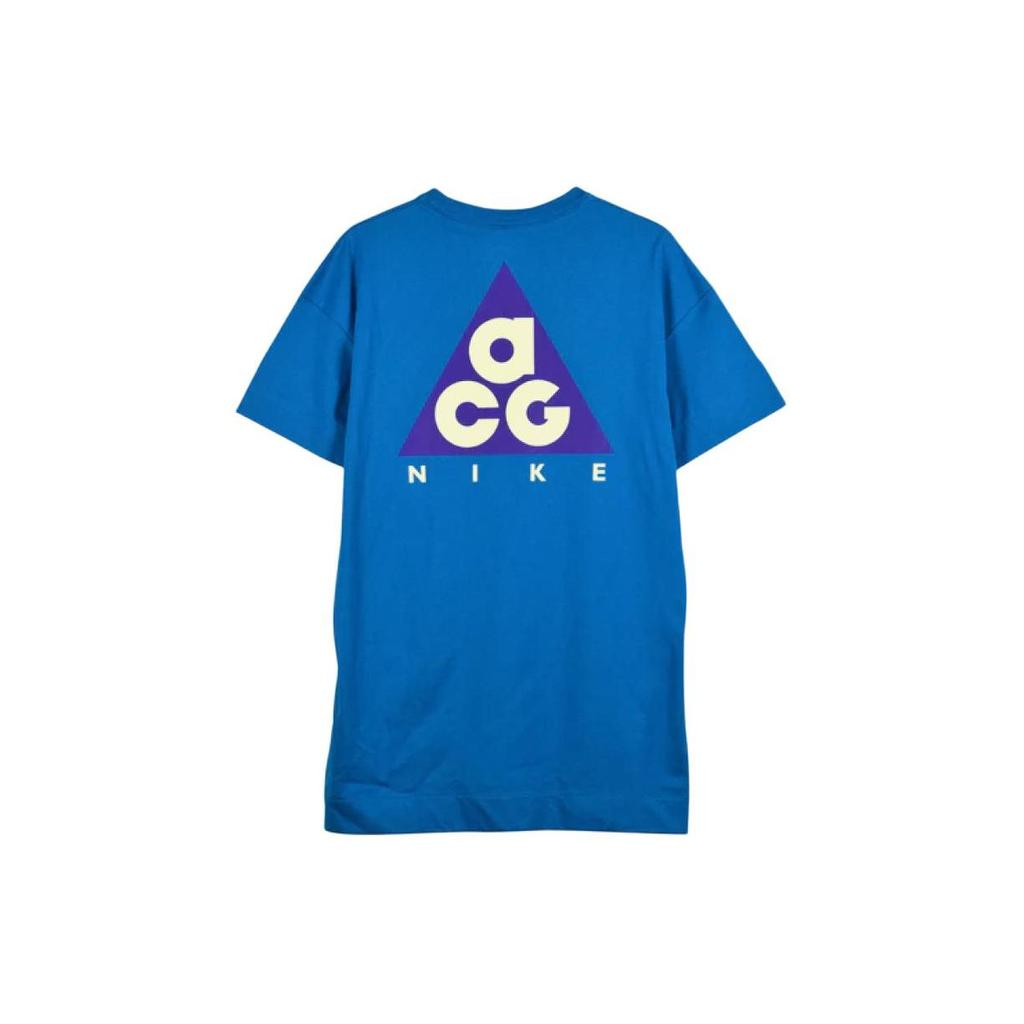 Nike Loose Fit Crew Neck Graphic Print T-Shirt Men Tops Blue AO4644-430