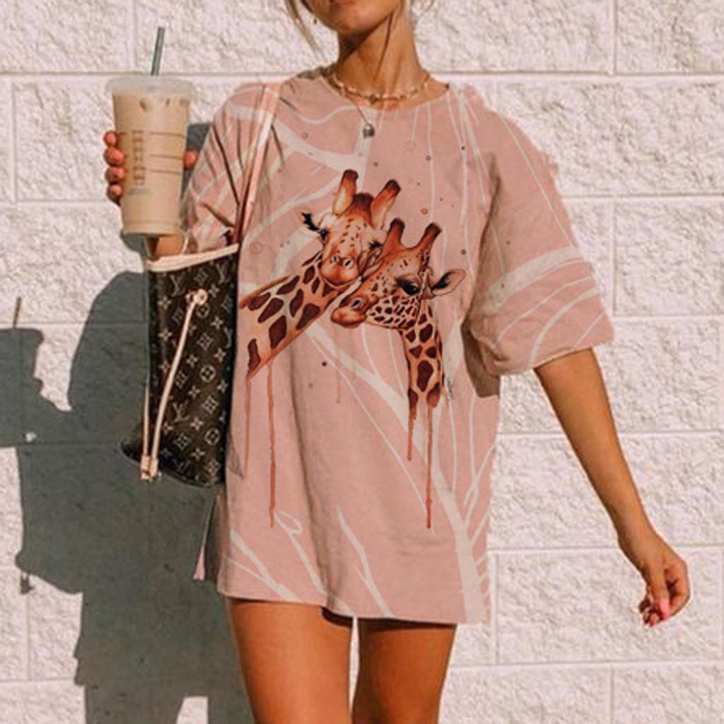 Women's Casual Loose Tie-Dye Print Comfortable Short-Sleeved T-Shirt Tops