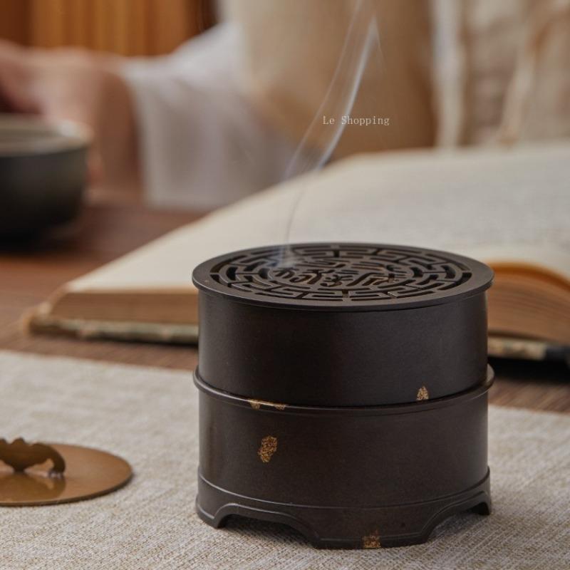 Incense Seal One Body Censer Pure Cupper Dot Gold Zendo Indoor Office Scented Coil/tower Decoration Incense Seal Gift Box Set