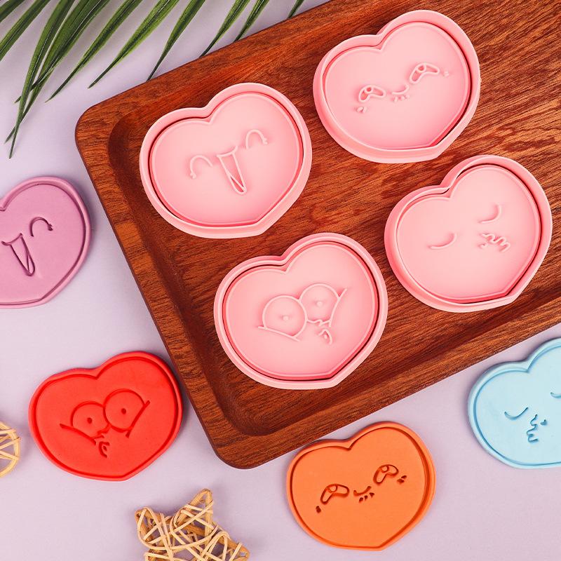 1/4Pcs 3D Valentine'S Day Wedding Cookie Cutters Biscuit Mold Cookie Mould Stamp Party Decor Baking Tools